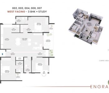 Modern Spaces Engrace 3-BHK Floor Plan View- 2